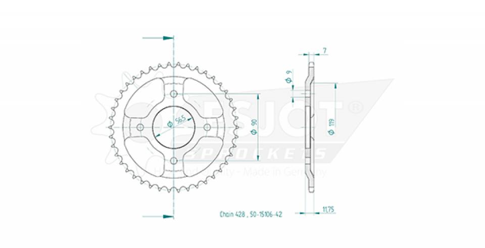 Couronne de transmission Esjot pour Moto MASH 125 Seventy Five 2016 à 2019 Neuf