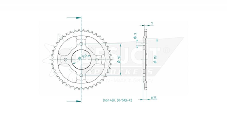 Couronne de transmission Esjot pour Moto MASH 125 Seventy Five 2016 à 2019 Neuf