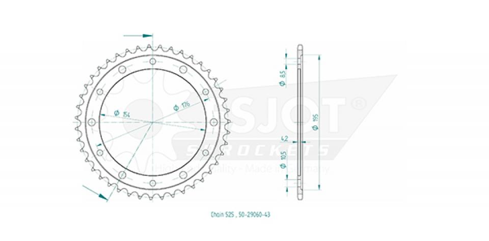 Couronne de transmission Esjot pour Moto Honda 1000 CB R NEO SPORTS CAFE 2018 à 2022 Neuf