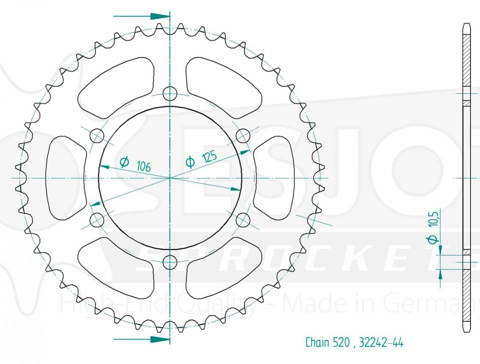 Couronne de transmission Esjot pour Moto Neuf