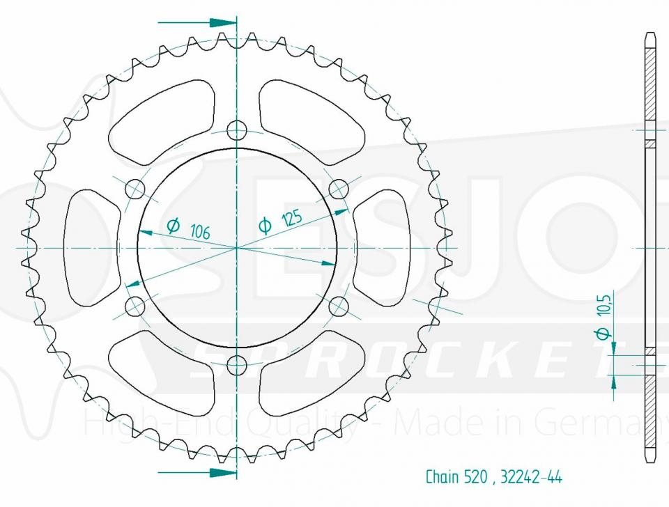 Couronne de transmission Esjot pour Moto Neuf