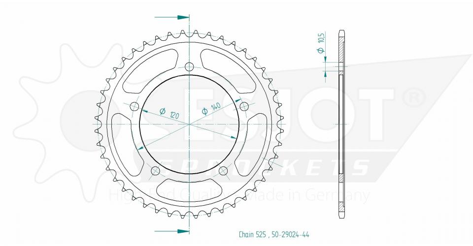 Couronne de transmission Esjot pour Auto Neuf