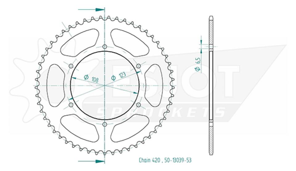 Couronne de transmission Esjot pour Moto Aprilia 50 SX 2011 à 2016 Neuf