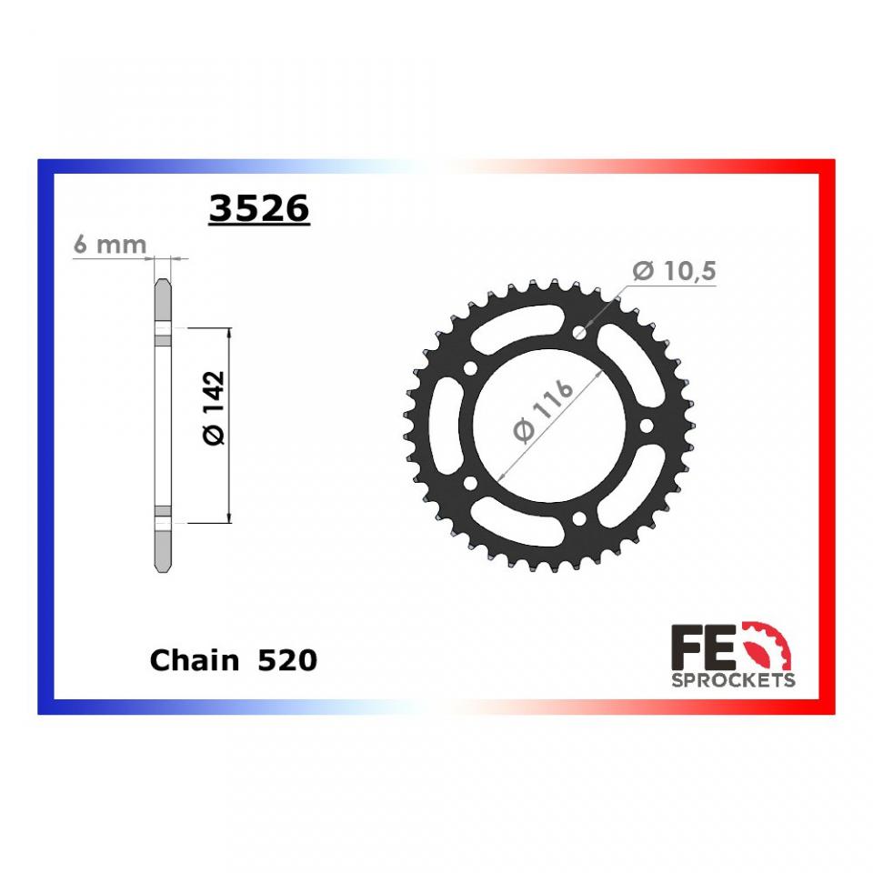 Couronne transmission FE 36 dents pour scooter Yamaha 530 T-Max 2012 à 2020 Neuf