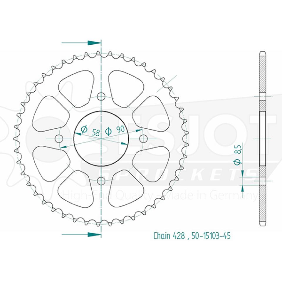 Couronne de transmission Esjot pour Moto Suzuki 125 GSX-S 2018 à 2023 Neuf