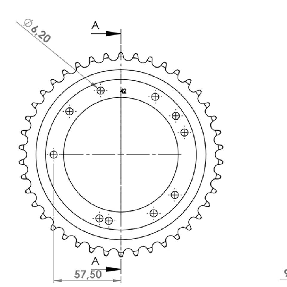 Couronne de transmission Charvin pour Mobylette MBK 50 51 Avant 2020 Neuf