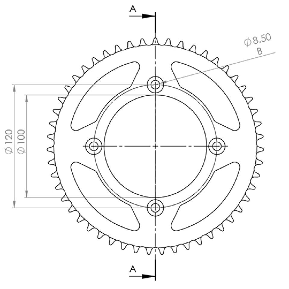 Couronne de transmission Afam pour Moto Beta 50 RR motard Standard 2009 à 2014 Neuf