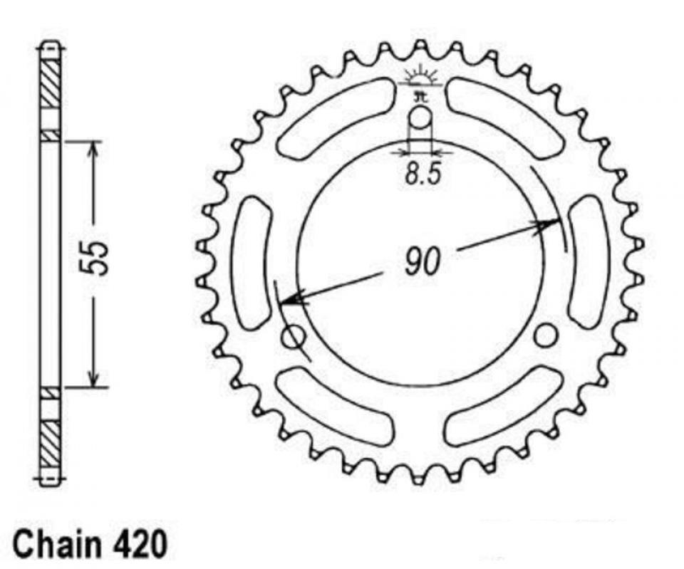 Couronne de transmission Afam pour Moto Rieju 50 RS2 Pro 2006 à 2010 Neuf