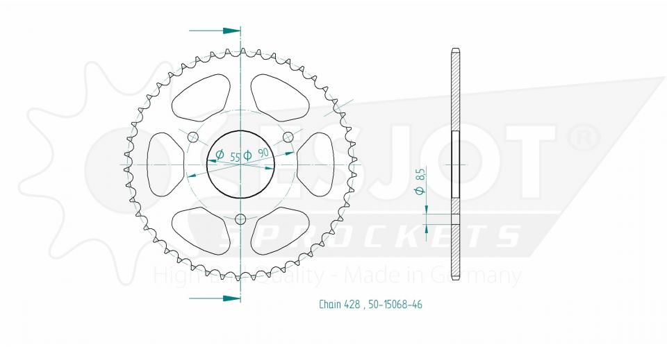 Couronne de transmission Esjot pour Moto Rieju 125 RS2 NAKED / PRO / MATRIX 2006 à 2011 Neuf