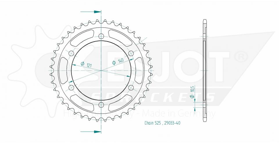 Couronne de transmission Esjot pour Moto MOTO MORINI 1200 9 1/2 2006 à 2010 Neuf