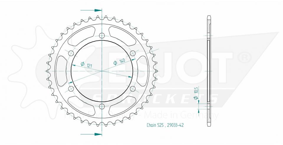 Couronne de transmission Esjot pour Moto MOTO MORINI 1200 Granpasso 2008 à 2012 Neuf