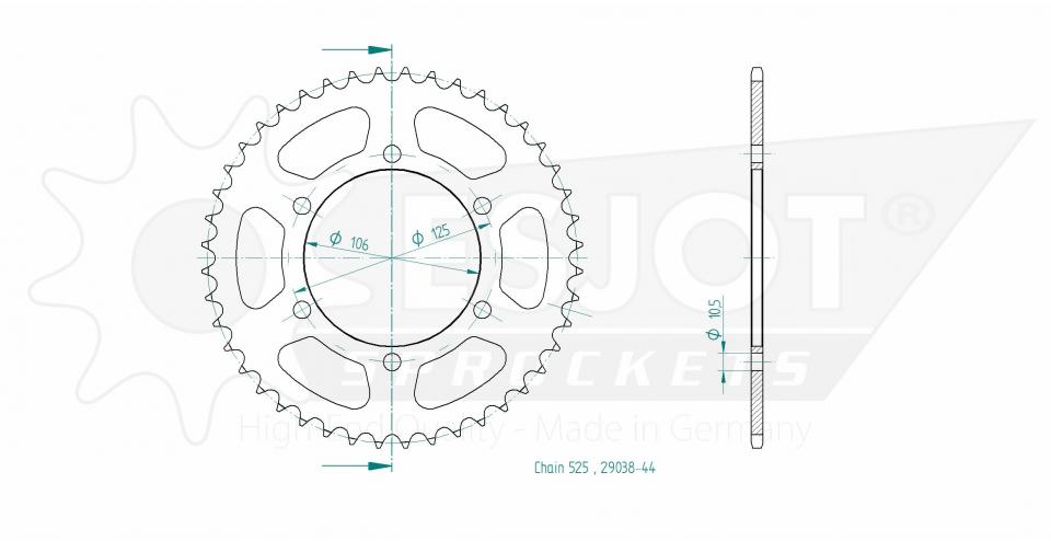 Couronne de transmission Esjot pour Moto Triumph 660 STREET TRIPLE S A2 2017 à 2020 Neuf