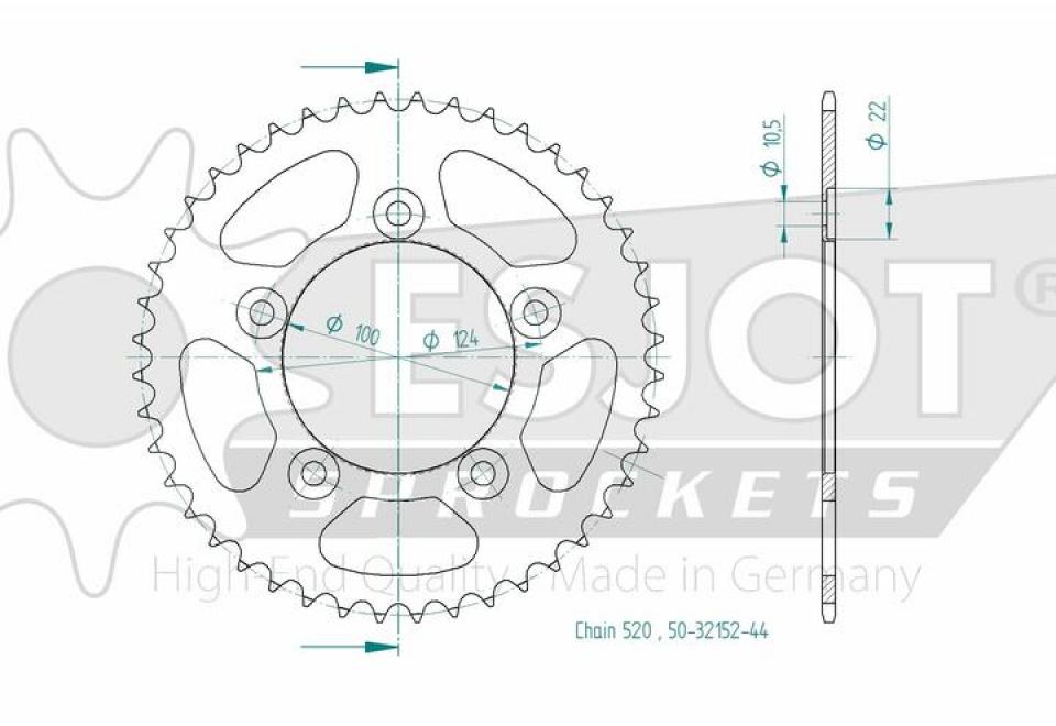 Couronne de transmission Esjot pour Moto Ducati 899 Panigale 2014 à 2016 Neuf