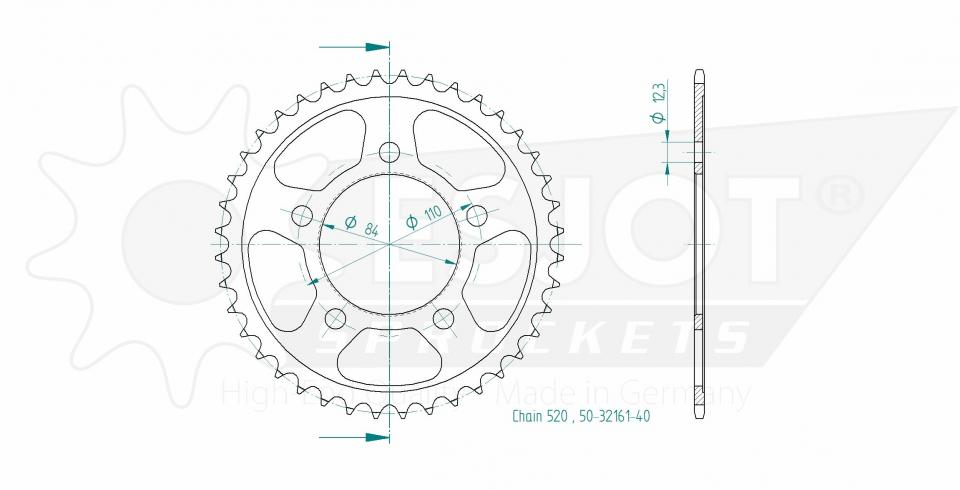 Couronne de transmission Esjot pour Moto Honda 500 Cmx Rebel 2017 à 2025 Neuf