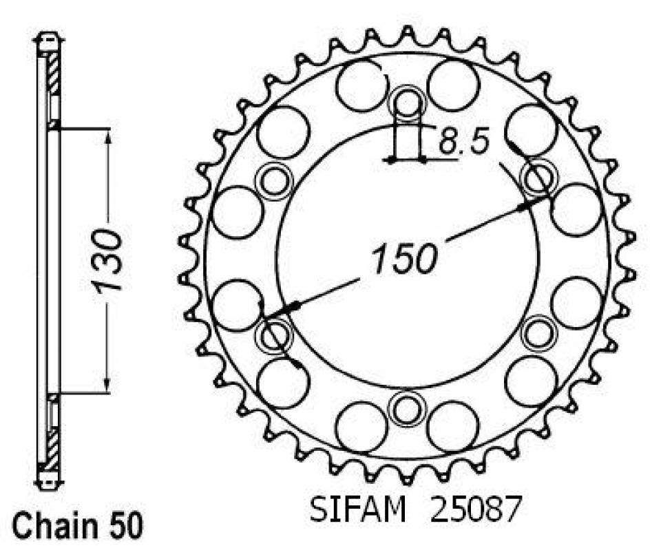 Couronne de transmission Esjot pour Moto Honda 400 Ns R 1985 à 1990 Neuf