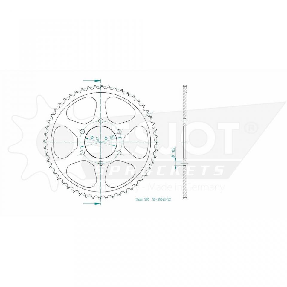 Couronne de transmission Esjot pour Moto Suzuki 1100 Gsx F 1988 à 1996 Neuf
