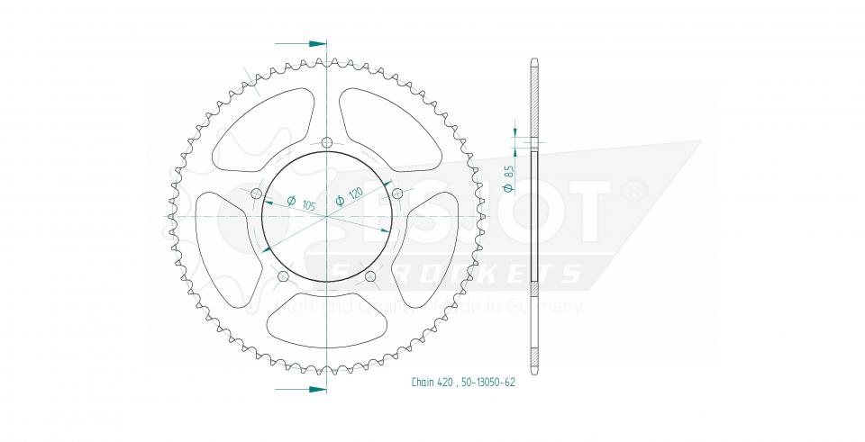 Couronne de transmission Esjot pour Moto Chinois 50 motocycle Neuf