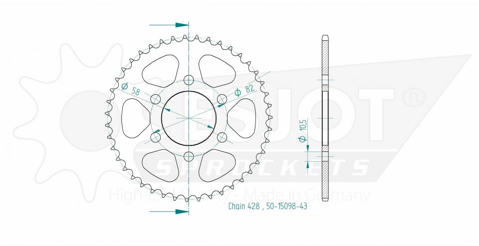 Couronne de transmission Esjot pour Moto KSR 125 TW SM 2015 à 2018 Neuf
