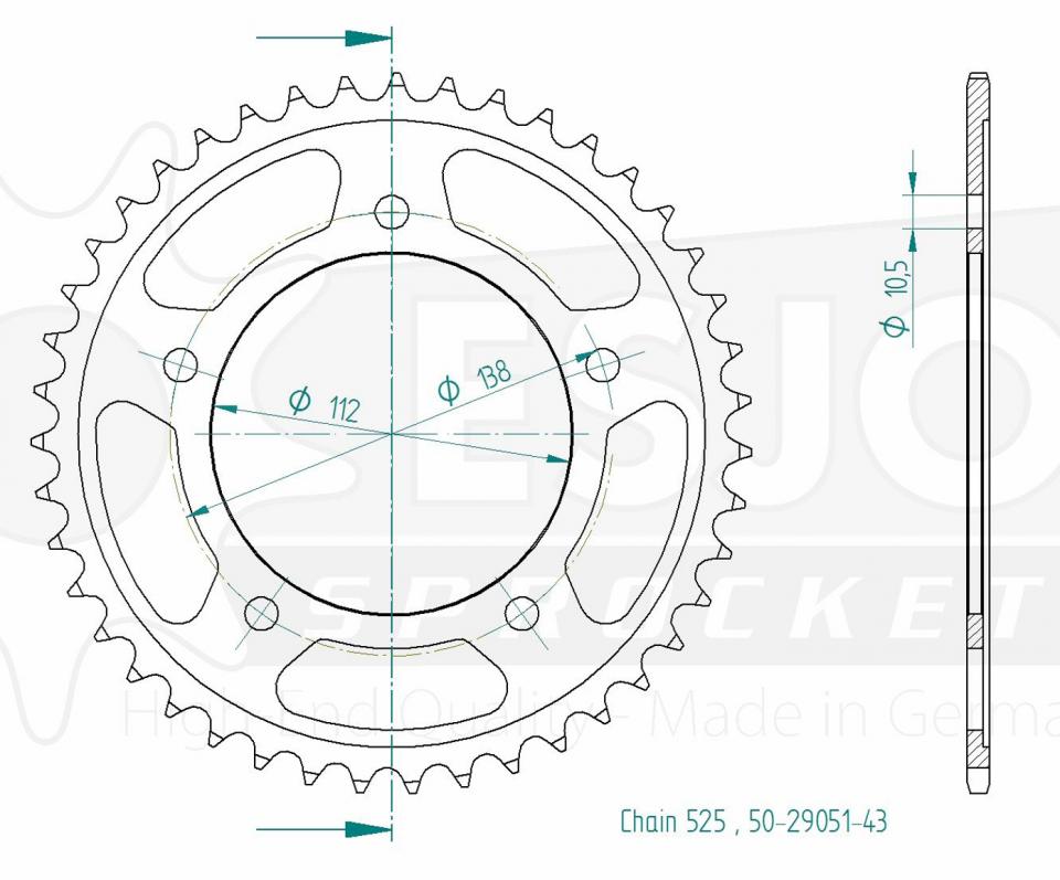 Couronne de transmission Esjot pour Auto Neuf