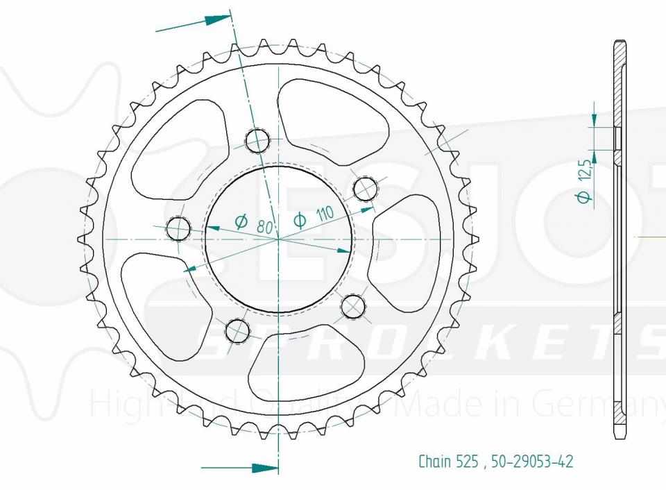 Couronne de transmission Esjot pour Moto Honda 1000 Cr-F L Africa Twin 2016 à 2019 Neuf