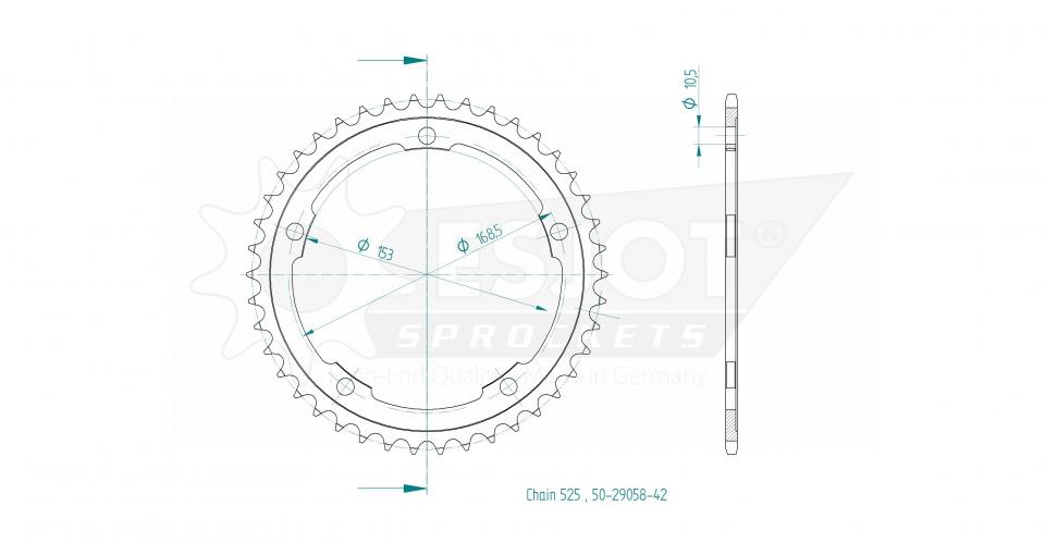 Couronne de transmission Esjot pour Moto Kawasaki 1000 Ninja H2R 2015 à 2021 Neuf