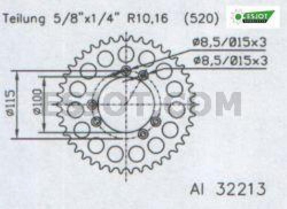 Couronne de transmission Esjot pour Moto Gas gas 125 Pp Pampera 2002 Neuf
