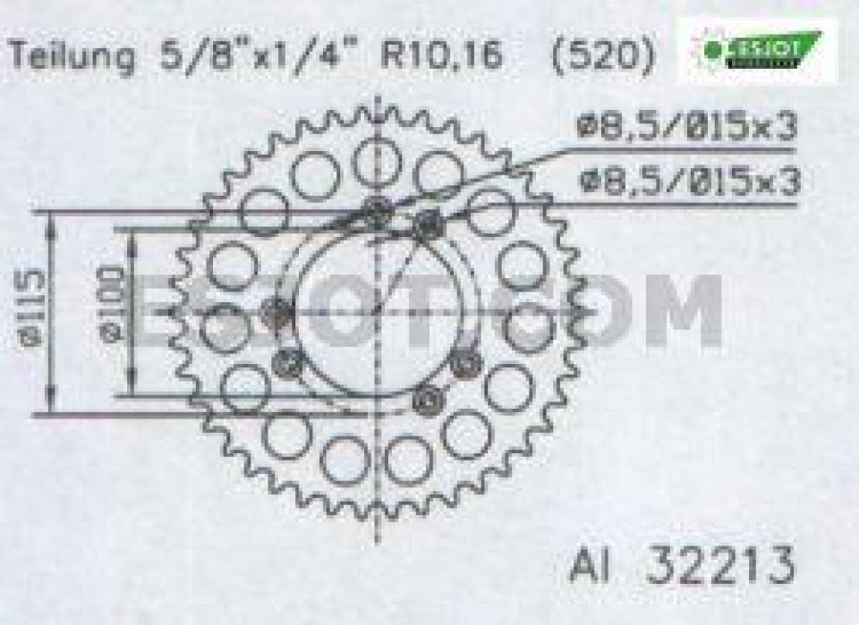 Couronne de transmission Esjot pour Moto Gas gas 125 Pp Pampera 2002 Neuf