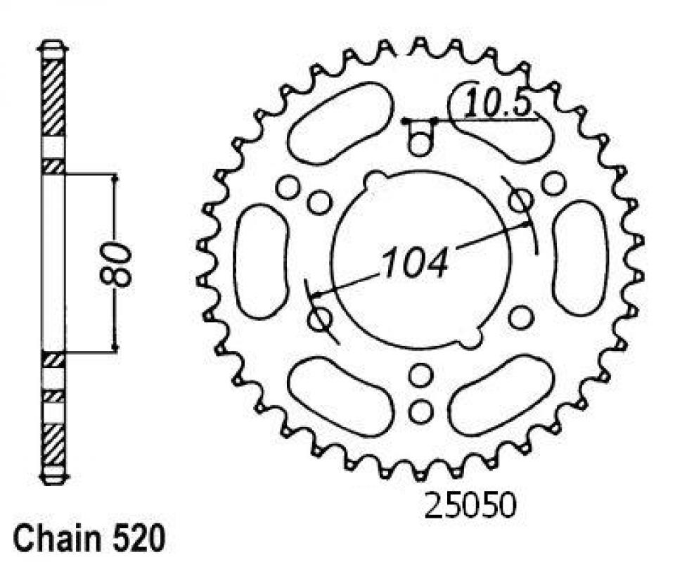 Couronne de transmission Sifam pour Quad Polaris 330 Trail Boss 4X2 2003 à 2012 Neuf