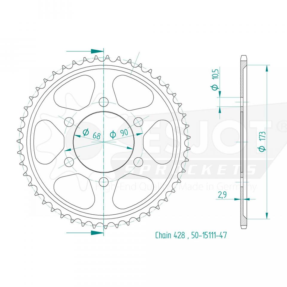 Couronne de transmission Esjot pour Moto Honda 125 CB R NEO SPORTS CAFE 2018 à 2020 Neuf