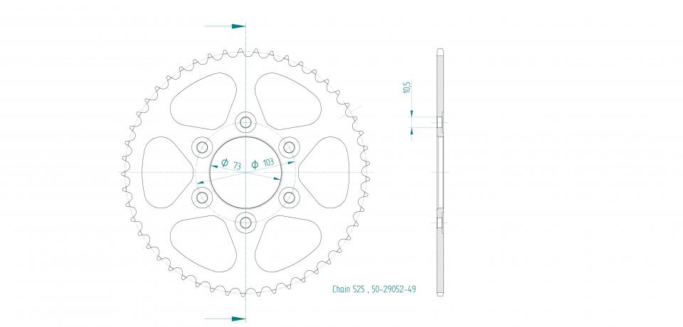 Couronne de transmission Esjot pour Moto Ducati 950 DESERT X 2022 à 2023 Neuf