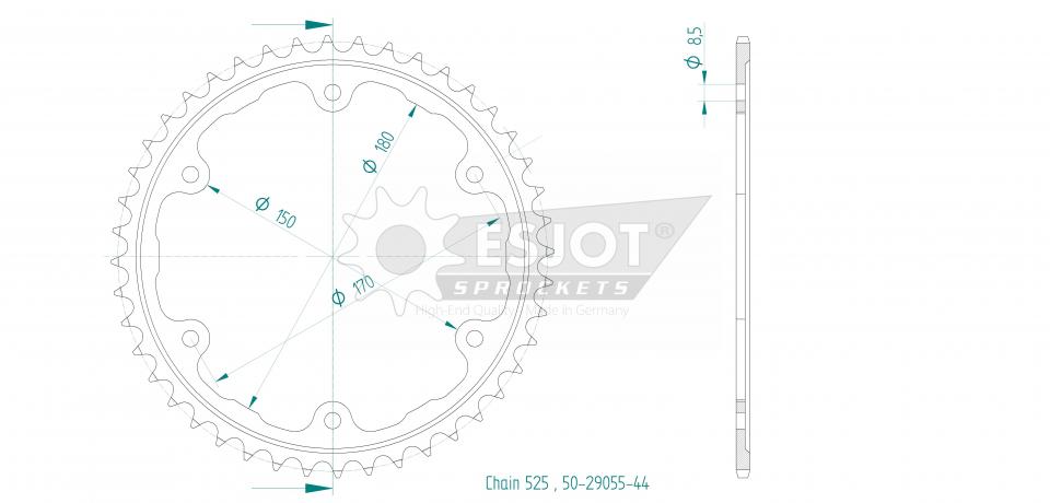 Couronne de transmission Esjot pour Moto Triumph 1200 SPEED TRIPLE RS / RR 2021 à 2023 Neuf