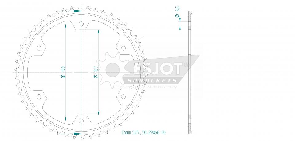 Couronne de transmission Esjot pour Moto Triumph 900 TIGER / GT / RALLY 2020 à 2025 Neuf