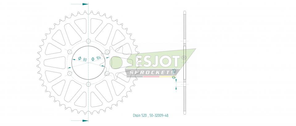 Couronne de transmission Esjot pour pour Moto Kawasaki 400 NINJA ZX-4RR ZX 2024 à 2026 AR Neuf