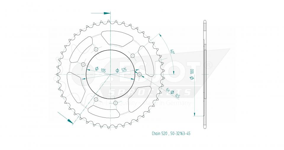 Couronne de transmission Esjot pour Moto Chinois 300 motocycle Neuf
