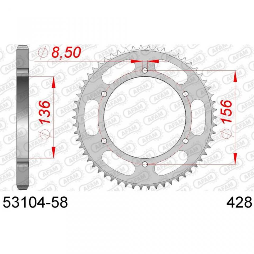 Couronne de transmission Afam pour Moto Fantic 125 CABALLERO SCRAMBLER 2018 à 2021 Neuf