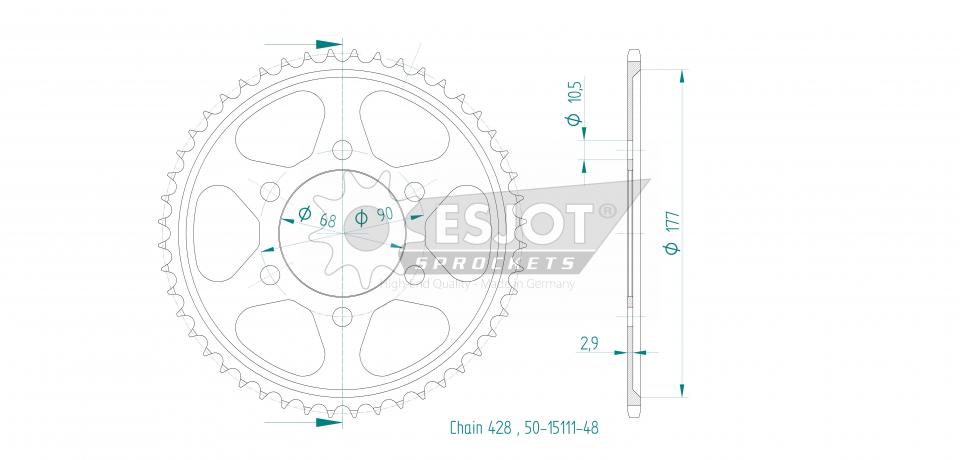 Couronne de transmission Esjot pour Moto Honda 125 CB R NEO SPORTS CAFE 2021 à 2026 Neuf
