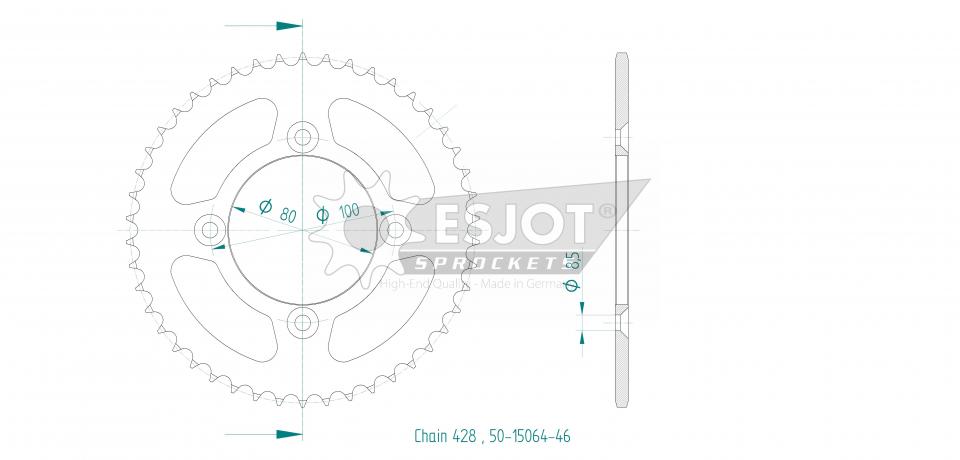Couronne de transmission Esjot pour Moto Honda 125 CR-F F AC 2014 à 2023 Neuf