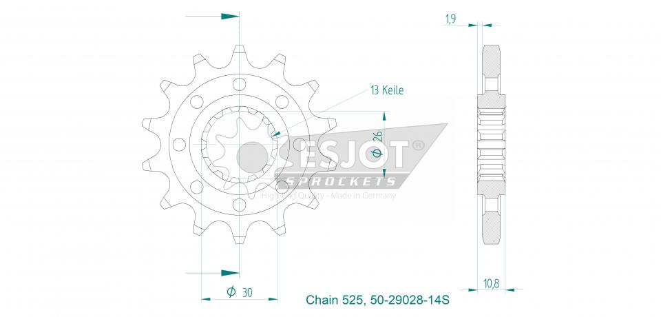 Couronne de transmission Esjot pour Auto Neuf