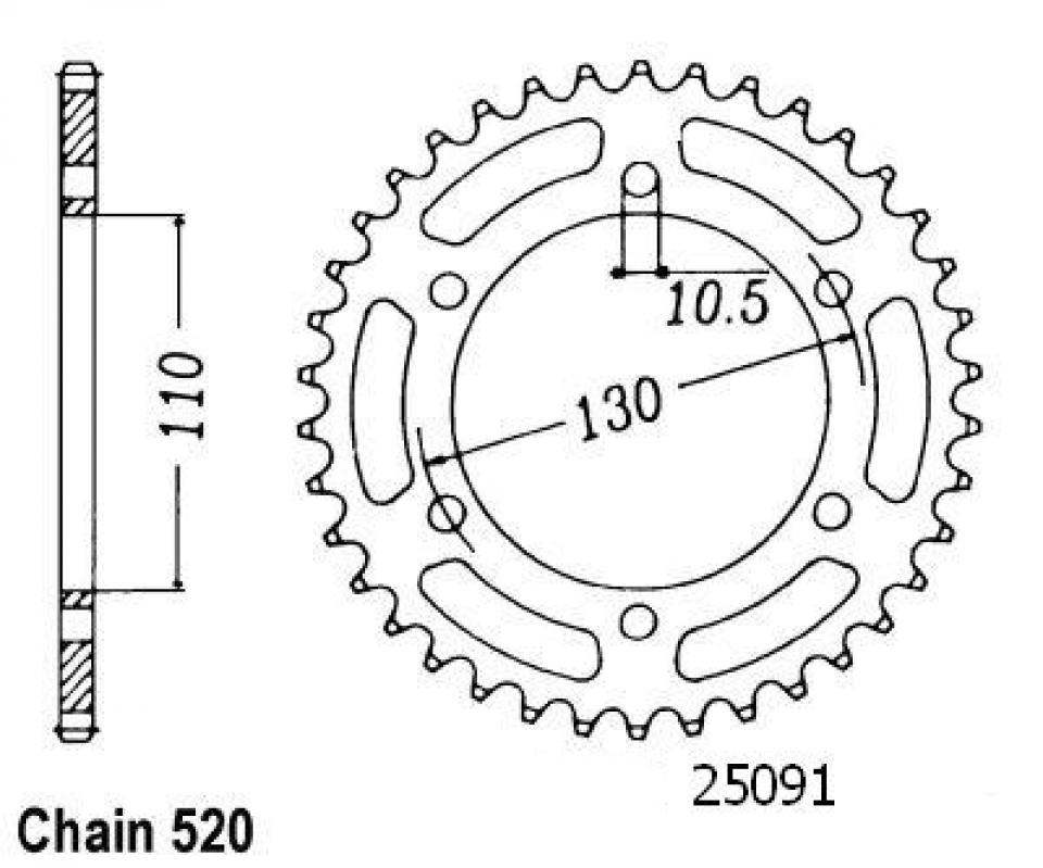 Couronne de transmission Sifam pour Moto Kawasaki 400 Ninja 2018 à 2020 Neuf