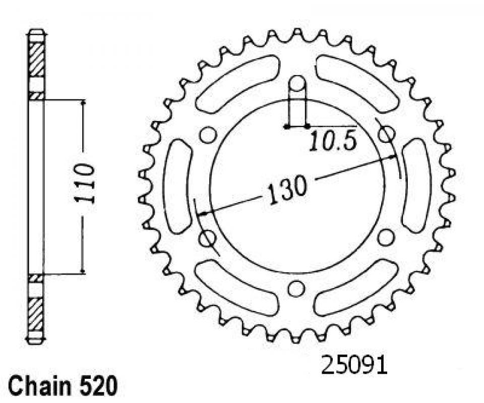 Couronne de transmission Sifam pour Moto Kawasaki 400 Ninja 2018 à 2020 Neuf