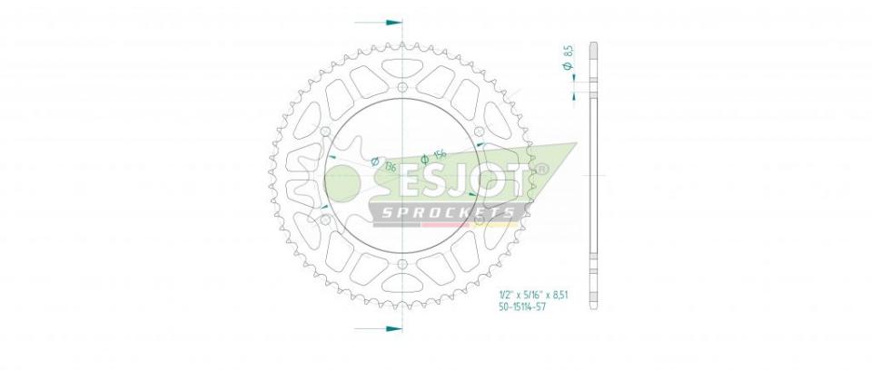 Couronne de transmission Esjot pour Moto Fantic 125 XMF MOTARD 2021 Neuf