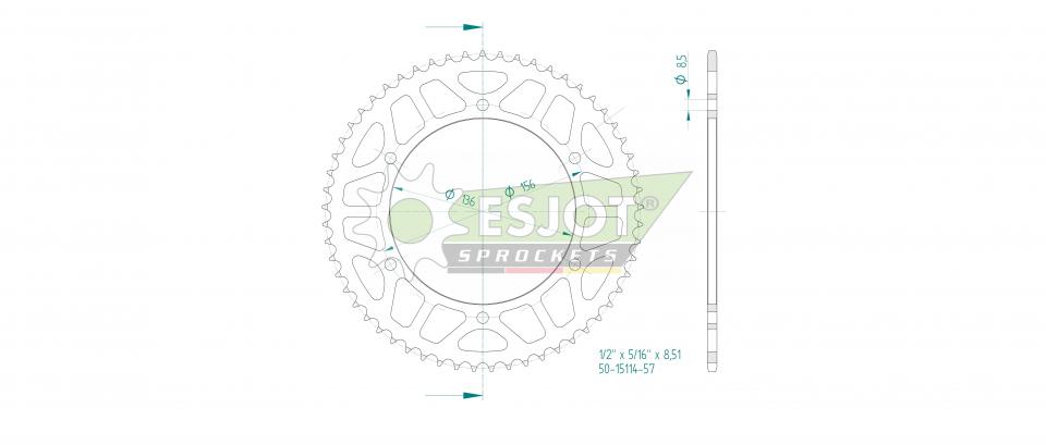 Couronne de transmission Esjot pour Moto Fantic 125 XMF MOTARD 2021 Neuf