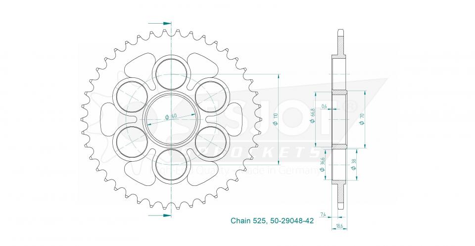 Couronne de transmission Esjot pour Moto Ducati 1100 STREETFIGHTER V4 2019 à 2022 Neuf