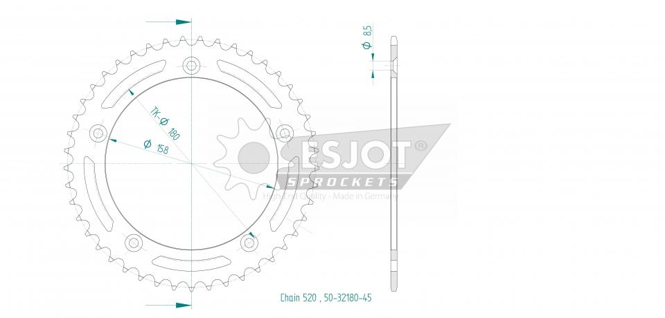 Couronne de transmission Esjot pour Moto VOGE 500 DS 2020 à 2023 Neuf