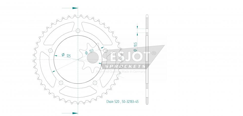 Couronne de transmission Esjot pour Moto VOGE 500 R 2020 à 2023 Neuf