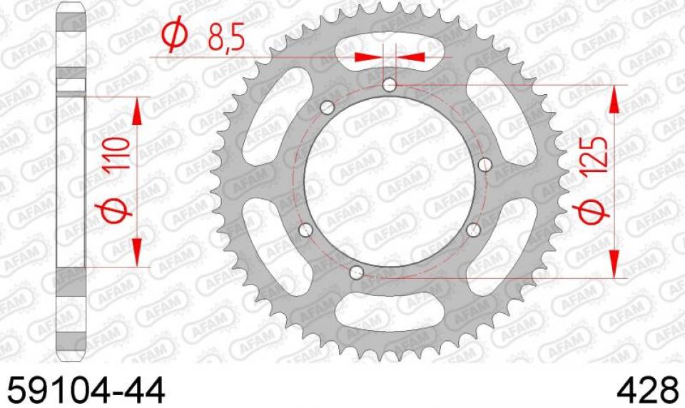 Couronne de transmission Afam pour moto Sherco 125 SE 44 dents pas 428 Neuf