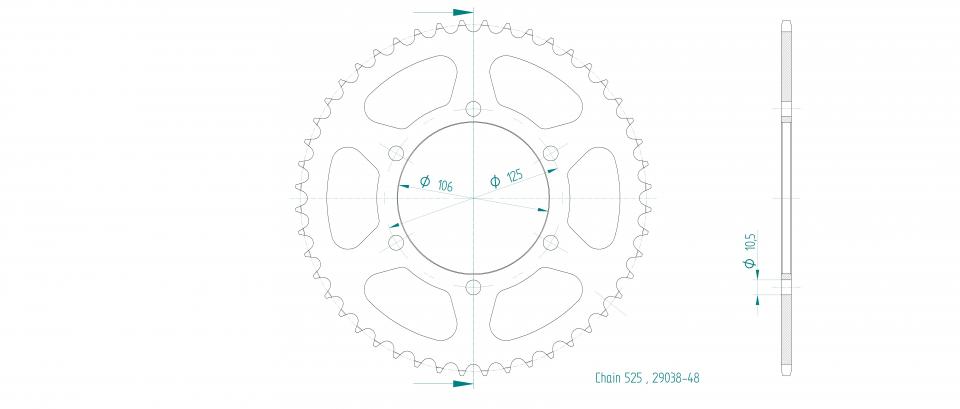 Couronne de transmission Esjot pour Moto Triumph 765 Street Triple Rs 2023 à 2024 Neuf