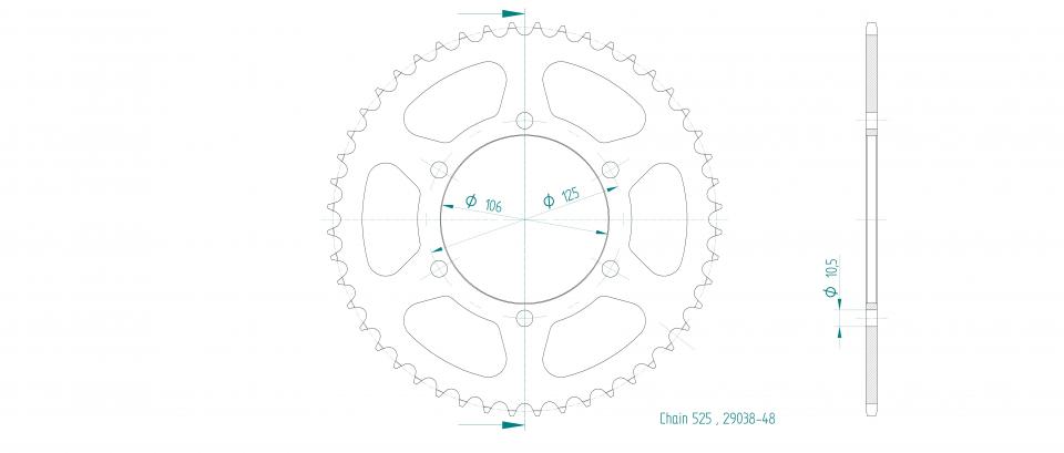 Couronne de transmission Esjot pour Moto Triumph 765 Street Triple Rs 2023 à 2024 Neuf