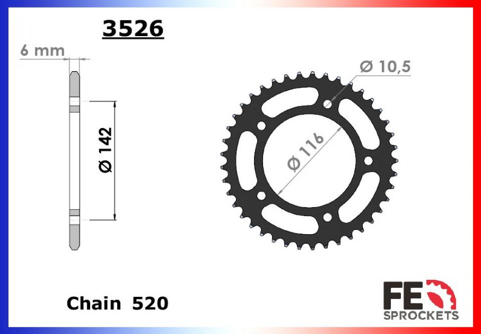 Couronne de transmission FE 37 dents pour scooter Yamaha 530 T-Max 2012 à 2018 Neuf