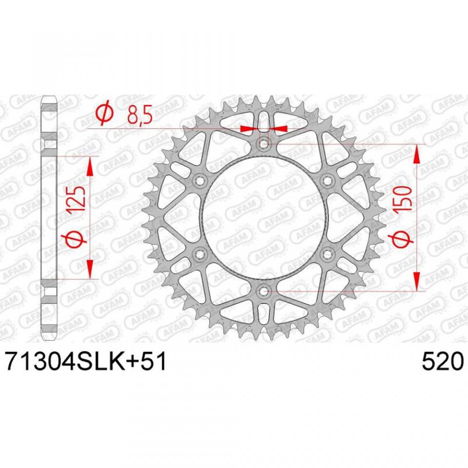 Couronne de transmission Afam pour Moto KTM 500 EXC-F 2017 à 2024 Neuf